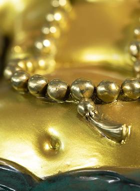 正品朱铜炳仁铜 财招弥勒佛雕摆件办公室工艺品品家居饰品礼艺术