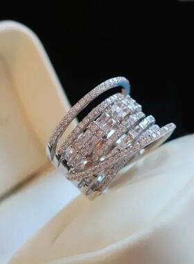 新的豪华优雅的时尚潮流锆石戒指的妇女婚礼