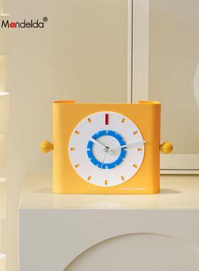 Mandelda入户玄关桌面座钟摆件客厅电视柜摆台式座钟装饰品钟表
