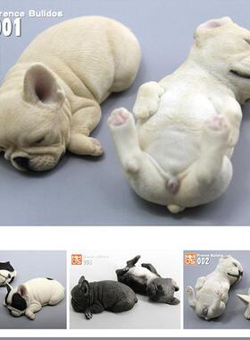 内斗新款树脂萌睡法法国型斗牛犬仿真动物模汽车车车用M082饰品小