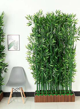 仿真竹子室内室外装饰绿植物盆栽造景隔断挡墙塑料假玄关加密