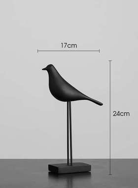 北欧摆件黑白小鸟现代家居办公室装饰品摆设软装树脂创意工艺品