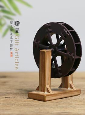 正品客厅风水轮流缸水摆件招财陶瓷公室桌面水喷流泉鱼加湿器风水