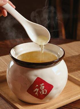 复古福字猪油罐陶瓷中式辣椒油罐带盖家用厨房耐高温油泼罐子专用
