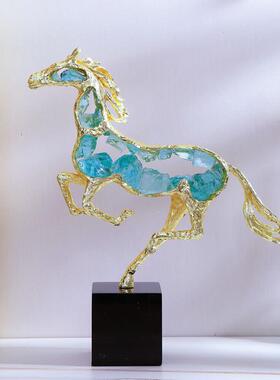 现代奢创镂空意骏马工轻品IQE摆件办艺公室客厅玄关酒柜家居饰品