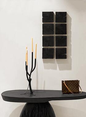 木木碳化木块侘寂风摆件艺术挂件墙面挂饰中古壁饰覆古玄关墙饰