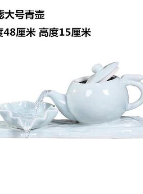 高档陶瓷自动循环流水培泉鱼盆鱼缸增氧过造滤器装室内喷瀑布饰景