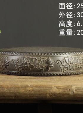 山古建筑石头青石雕刻石 圆0404盘件扁鼓茶台茶桌圆桌鼓西 摆陈列