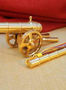 高档家黄大铜炮炮玩具模型居办公纯室装饰意大利钢炮迷你小摆件可