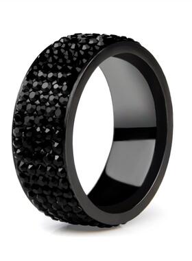 High Quality Punk Rock Stainless Steel Black Ring Men Blue R