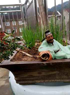 高档盆景摆件人物功偶夫鲁智深小龙石湾公仔陶瓷人美李女貂蝉武春