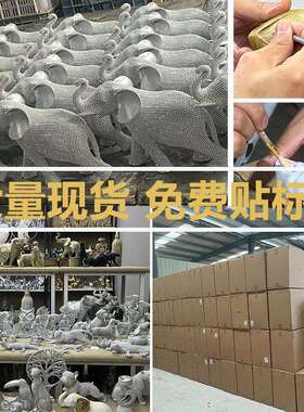 新创意款水多彩转印金尾巴猫工SC260643咪树脂摆件家居桌面玄关装