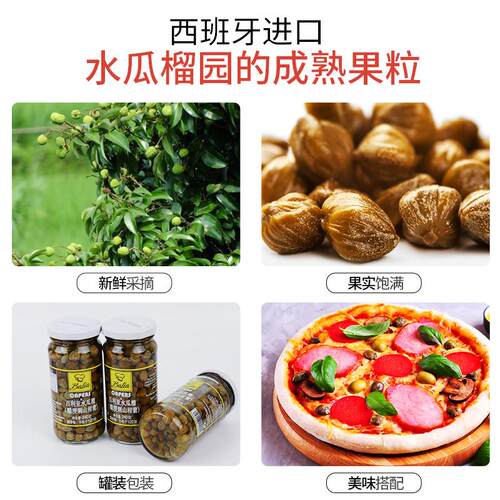 西班牙原装进口百利亚水瓜榴柳醋浸刺山柑檑Capers西餐配菜用240g - 图0