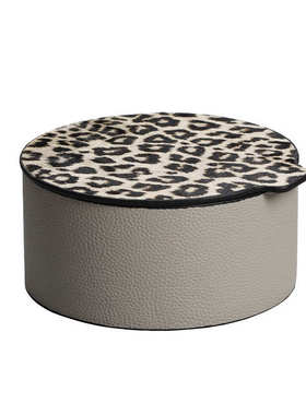 博西家居 创意豹纹托盘储物盒摆件装饰品客厅首饰收纳置物盒轻奢