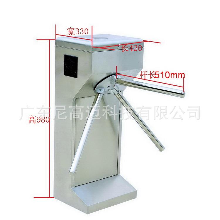 Employee access control attendance 304 stainless steel rotating three-stick rolling gate factory workshop supermarket one-way door stop