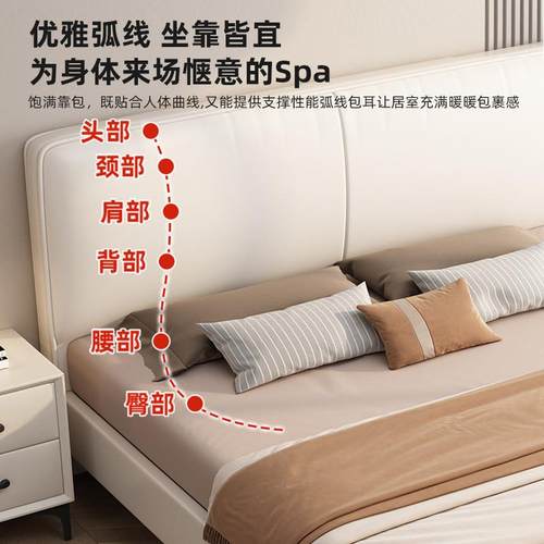 送货入户木科技布双人型MSM软包床主单卧大床实主卧经济人床软包 - 图1