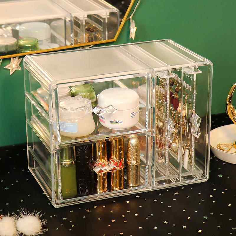 高档首饰收纳量盒透明防尘桌面盒饰子梳妆台耳环耳饰品挂大容首架,淘宝优惠券,粉丝福利购,淘宝优惠卷