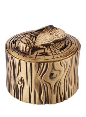 黄铜金蝉香炉一鸣惊人家用香篆香盒盘香炉茶道知了熏香炉铜工艺品