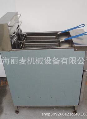 上海工供应立式脑版双缸双筛电炸炉厂 28L量12KW功连富/丽容率油