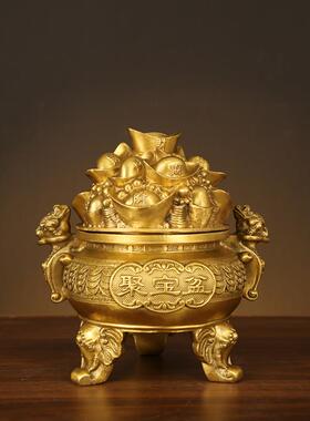 金钱聚宝盆金元宝摆件开业乔迁天天招财进宝工艺礼品客厅装饰吉祥