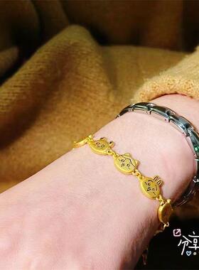 超萌可爱chiikawa手链乌萨奇小八吉伊飞天鼠金色精致卡通生日礼物