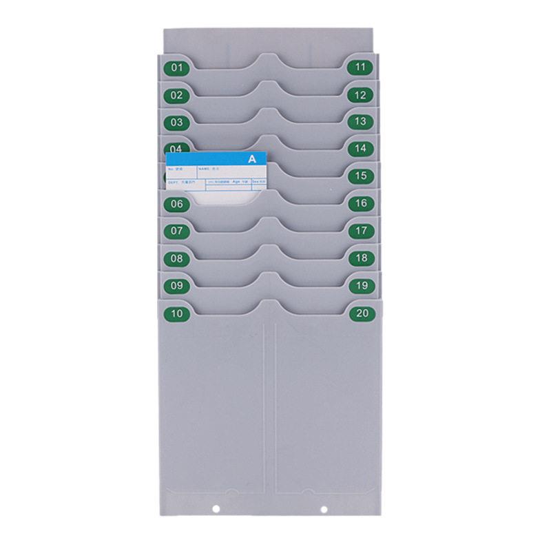 Card box fixed attendance rack combined plastic card bag management card rack punch card slot employee