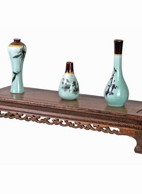 实木摆件木质底座奇玉石头花盆景紫砂壶鸡翅木长方形底托木座