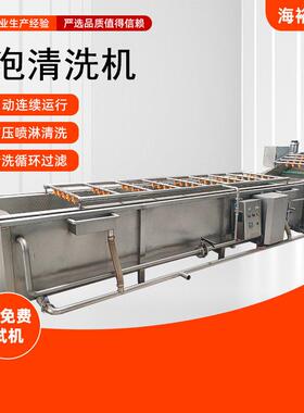 商用果蔬气泡清洗机不锈钢材质带提升清洗设备苹果清洗机菌菇清洗