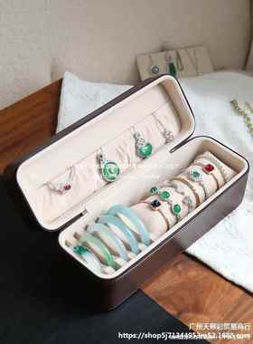 玉镯收纳盒展示盒翡翠珠串收藏盒12位金银镯收纳箱隔板可活动其他