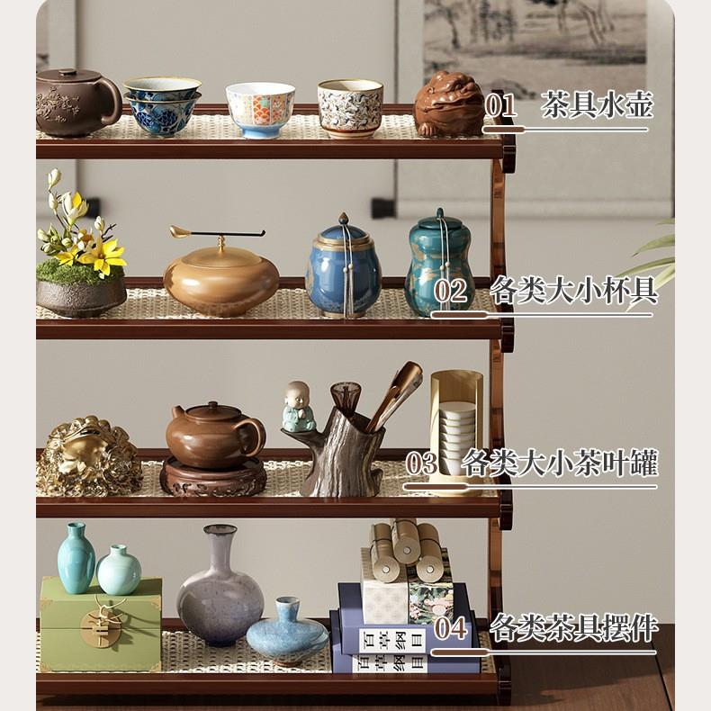New Chinese style desktop Bogu rack ornaments storage rack multi-layer small tea rack tea set display rack cup holder storage rack