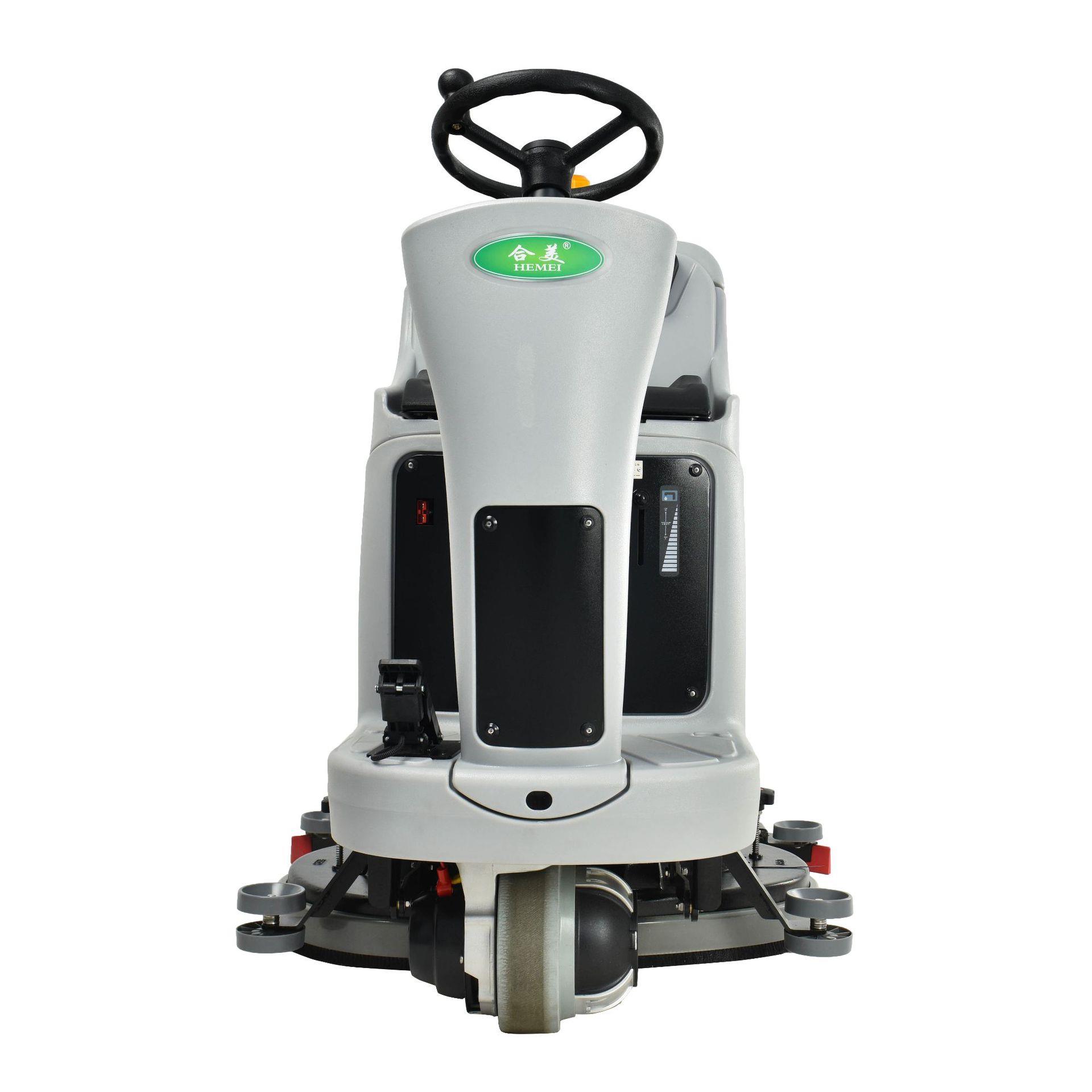 Hemei Qingdao ride-on floor scrubber commercial industrial workshop shopping mall floor scrubber electric self-priming dry floor brushing machine