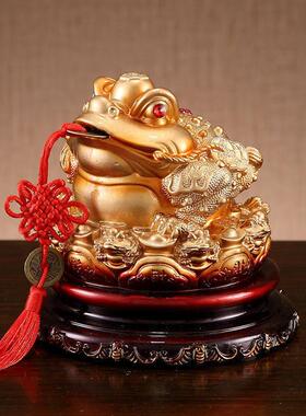 金蟾招财摆件大号三足蟾蜍存钱罐金蟾办公室店铺收银柜台开 业送