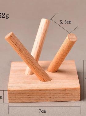 天然水晶球实木底座三叉球托球座装饰矿石客厅办公桌面创意摆件