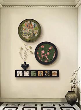中古风入户玄关装饰画小众艺术沙发背景墙挂画级感餐厅组合画