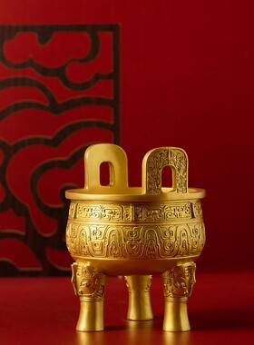铜鼎件彷古青铜器大鼎酒柜玄关高档香炉0058装饰大型克落品地摆摆