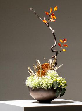 新中式插花仿真花干花酒店餐厅桌花客厅茶几玄关壁龛摆花软装花艺