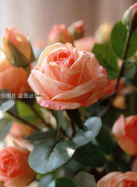 2025新款高档仿真花石榴果装饰摆件客厅玄关柿子果实假花花束摆设