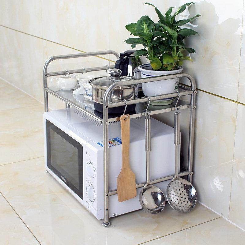 不锈钢厨房置物架微波炉架子烤箱架收纳置物架调味罐架刀架用品落,淘宝优惠券,粉丝福利购,淘宝优惠卷
