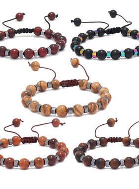 Natural Bead Mala Unisex Men Bracelet Bangles Jewelry Bijoux