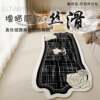 Light luxury style cat-like bedside blanket super silky satin flower bedroom carpet thickened long special-shaped bay window mat