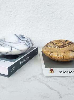 轻样奢现代简约然大理石酒店厅板房间书房桌面托盘天摆KQD件家客