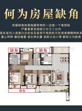 补角牌房屋缺角干 干坎艮震巽离坤兑卦方位纯桃木补角牌东南西北