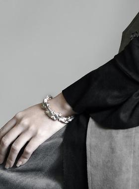 高档蒙手客原创银侣镯情纯银个性银镯男女款子情人节礼物送女友民