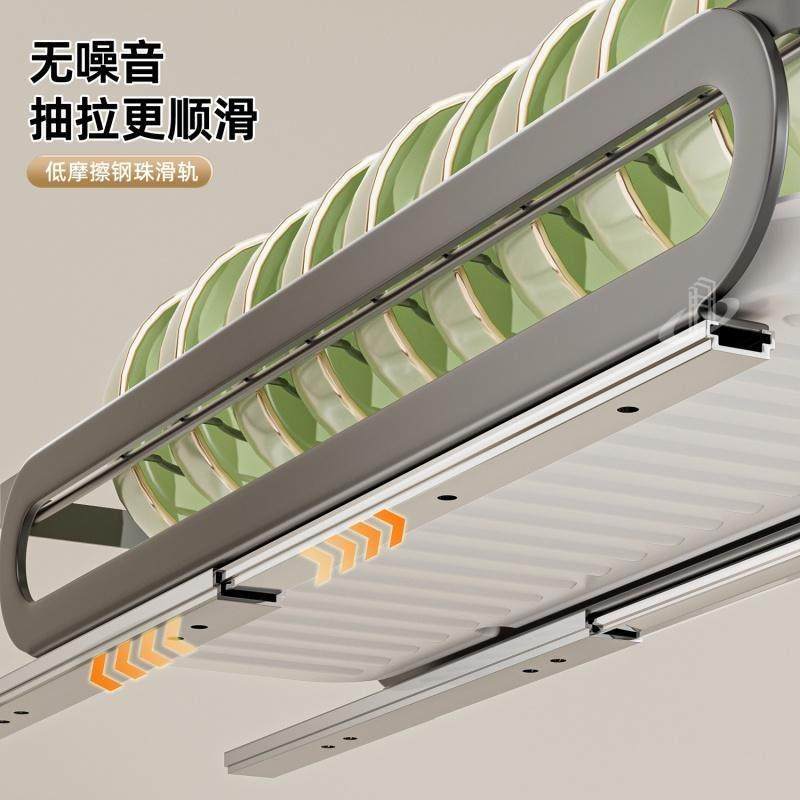 厨房碗架收纳架橱柜内置抽拉抽屉式拉篮家用免打孔碗盘子沥水架,淘宝优惠券,粉丝福利购,淘宝优惠卷