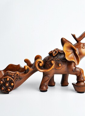 直销新款工厂货源树脂酒架摆件仿木大象吉象家居欧式红酒创意商务