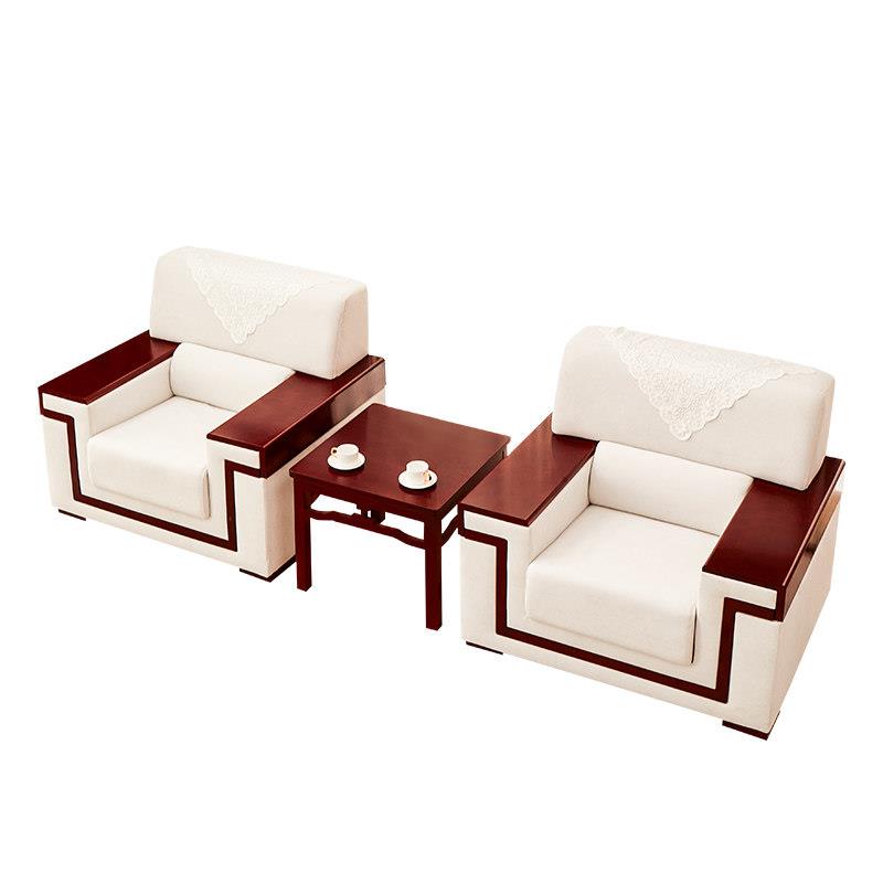 Conference room reception room conference sofa Chinese style fabric business office sofa coffee table combination set reception sofa