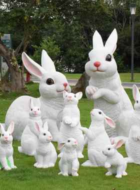 花园装饰摆件庭院阳台仿真兔子园林景观雕塑小品树脂户外动物摆设