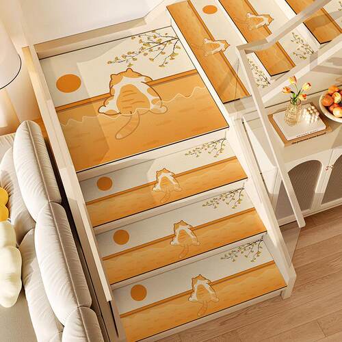 楼梯踏步垫硅藻泥室内加厚静音防滑高端皮革可擦免洗定制可裁剪 - 图3