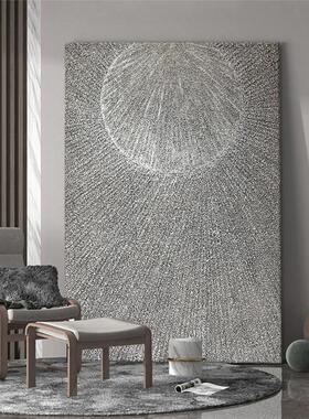 HYX.手绘油画《晨曦沙韵》沙子轻奢装饰画客厅抽象画玄关餐厅挂画