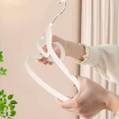 德国品质植绒衣架整理师专用防滑肩无痕衣架家用挂衣衣柜衣架超薄 - 图2